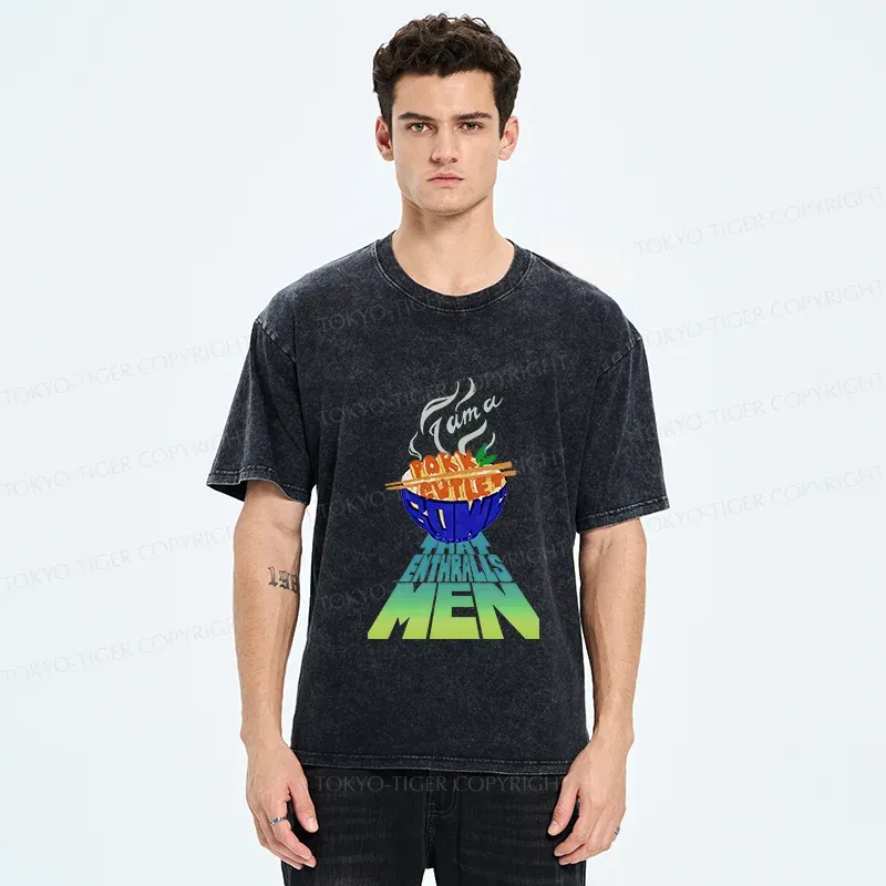 Tokyo-Tiger Fried Pork Cutlet Washed T-Shirt