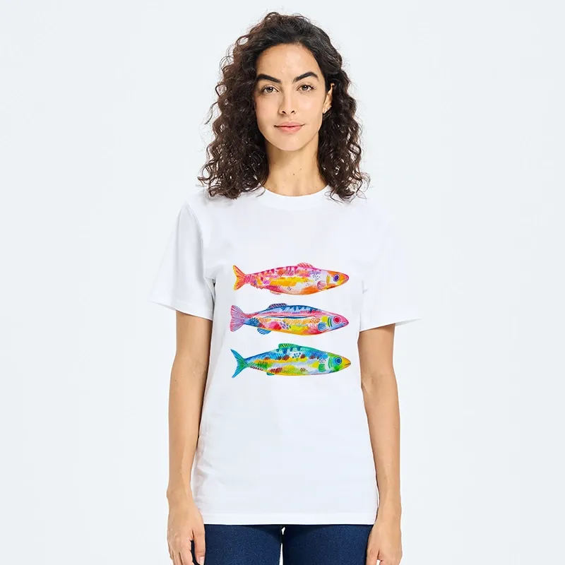 Tokyo-Tiger Colorful Hand Drawn Fish Classic T-Shirt