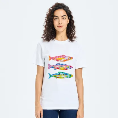 Tokyo-Tiger Colorful Hand Drawn Fish Classic T-Shirt