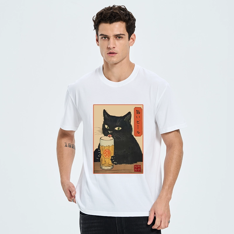 Tokyo-Tiger Cat Holding A Glass Of Beer Classic T-Shirt