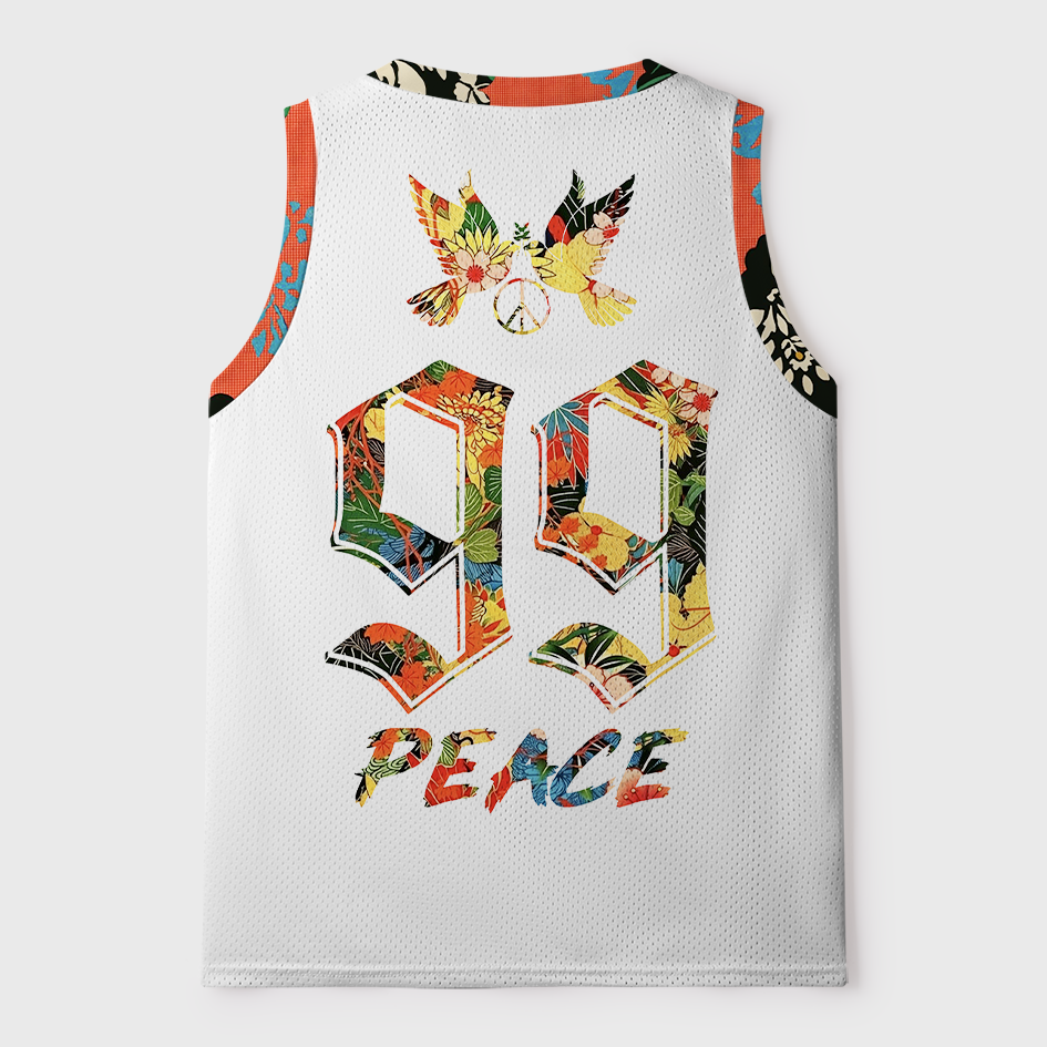 Tokyo-Tiger World Peace Floral Mesh Tank Top