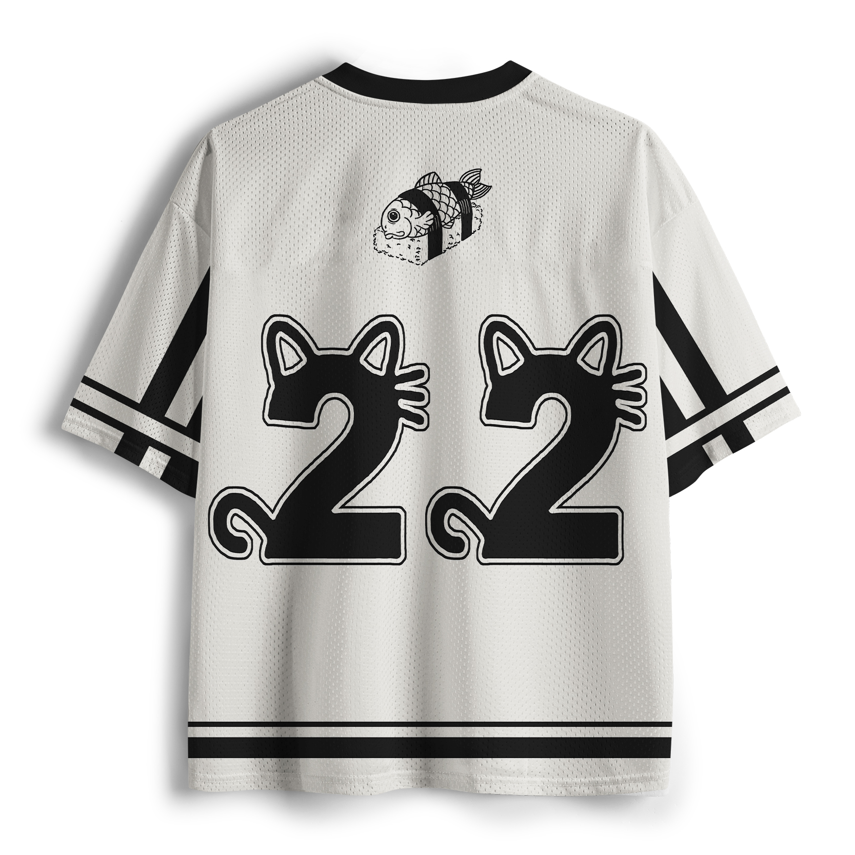 Tokyo-Tiger Vintage Japanese Sushi Cat Mesh Jersey