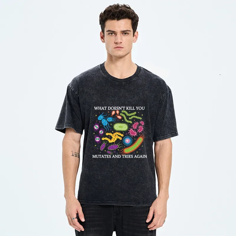 Tokyo-Tiger Funny Science Germ Virus Meme Washed T-Shirt
