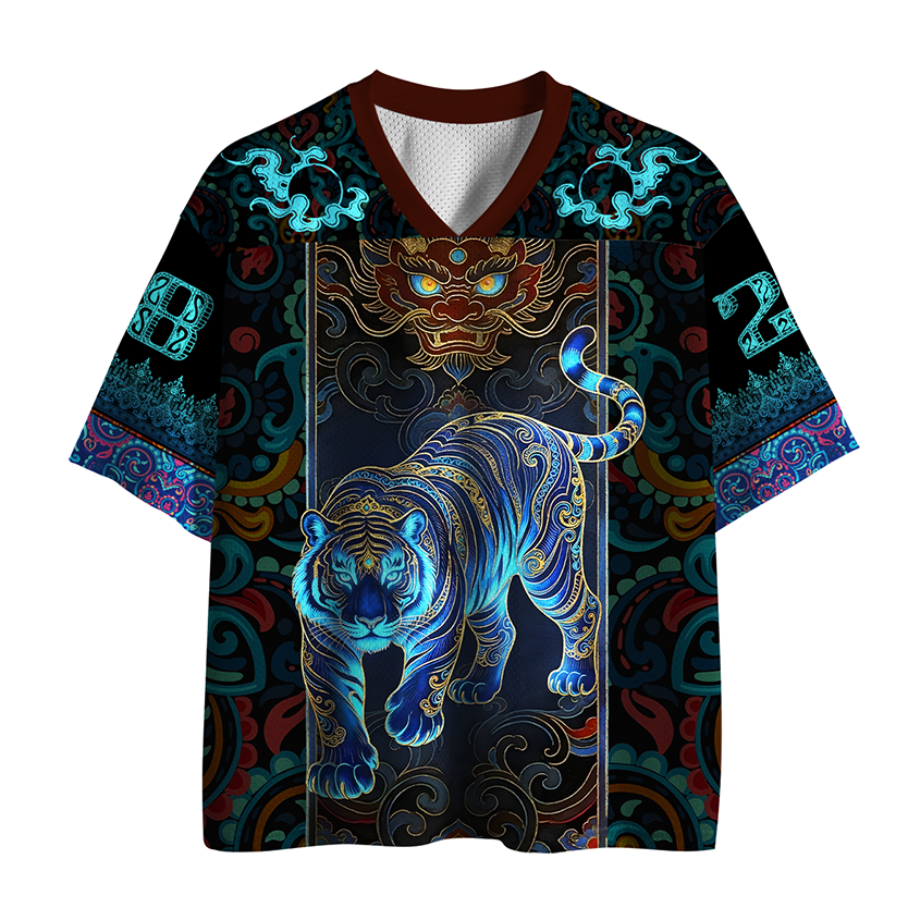Tokyo-Tiger Forge Yourself Azure Tiger Mesh Jersey