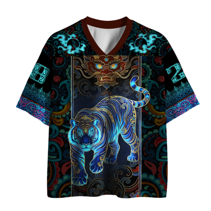 Tokyo-Tiger Forge Yourself Azure Tiger Mesh Jersey