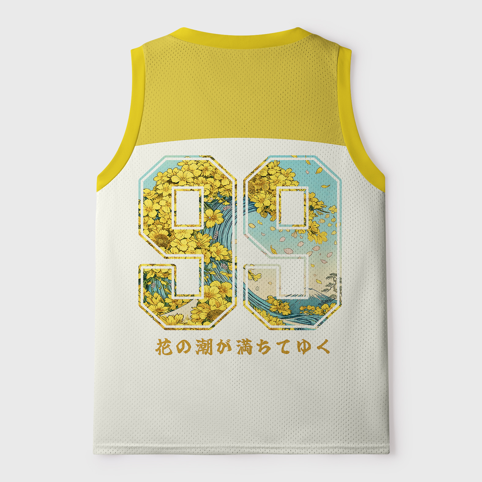 Tokyo-Tiger Golden Petal Wave Mesh Tank Top