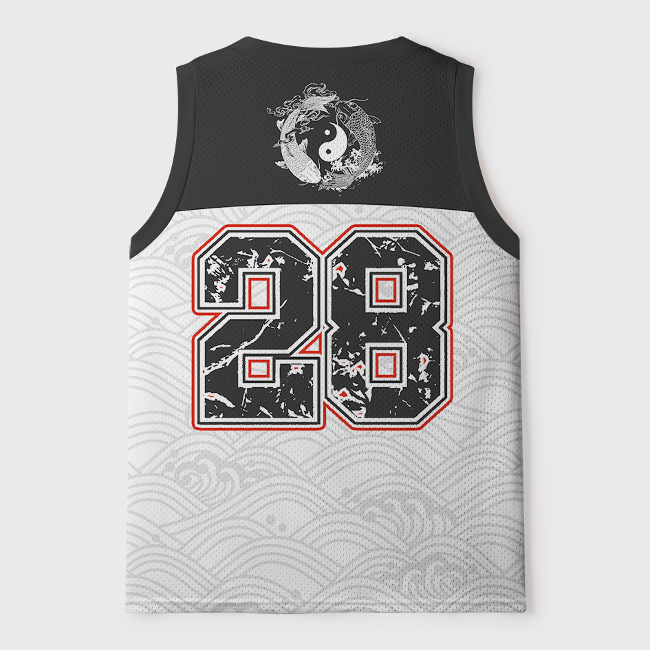 Tokyo-Tiger Koi Fish Wave Mesh Tank Top