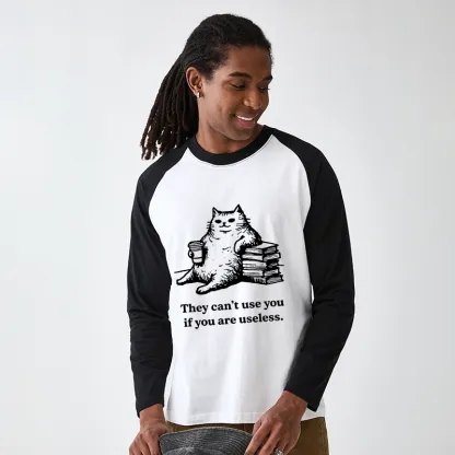 Tokyo-Tiger Cat Proving Uselessness Is A Superpower Raglan Long Sleeve T-shirt