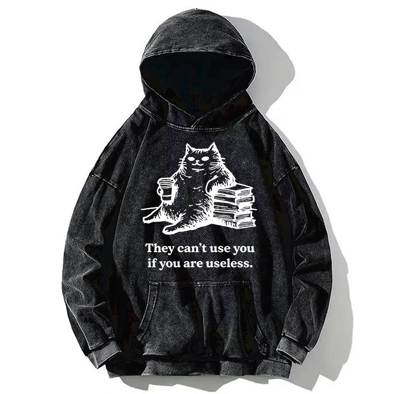 Tokyo-Tiger Cat Proving Uselessness Is A Superpower Washed Hoodie