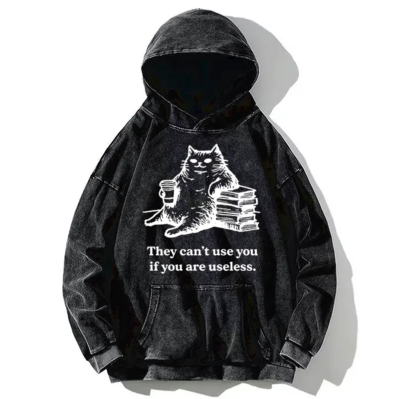 Tokyo-Tiger Cat Proving Uselessness Is A Superpower Washed Hoodie
