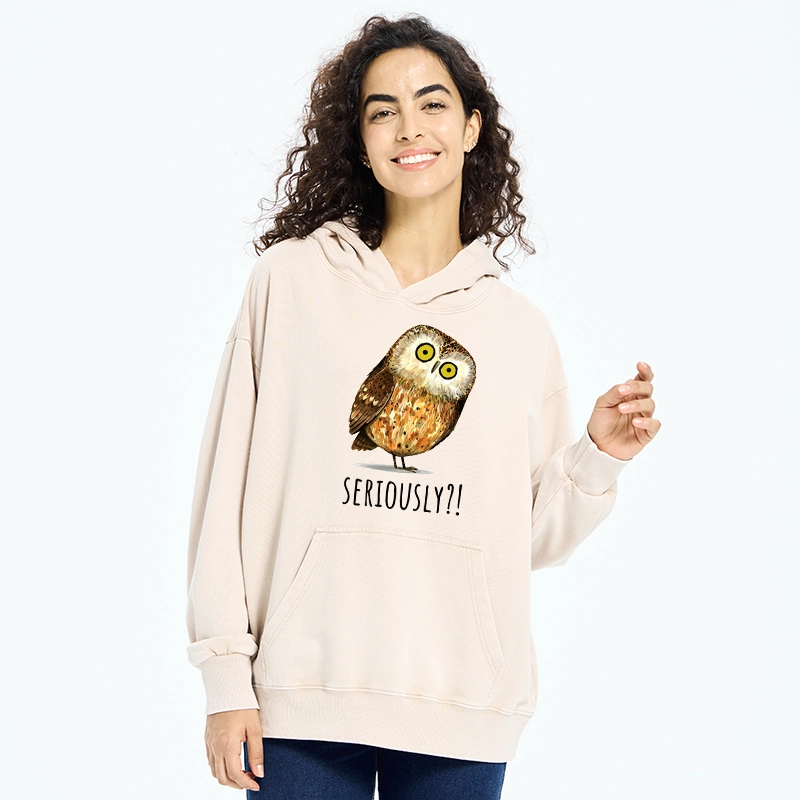 Tokyo-Tiger Seriously Confused Owl Meme Art Washed Hoodie