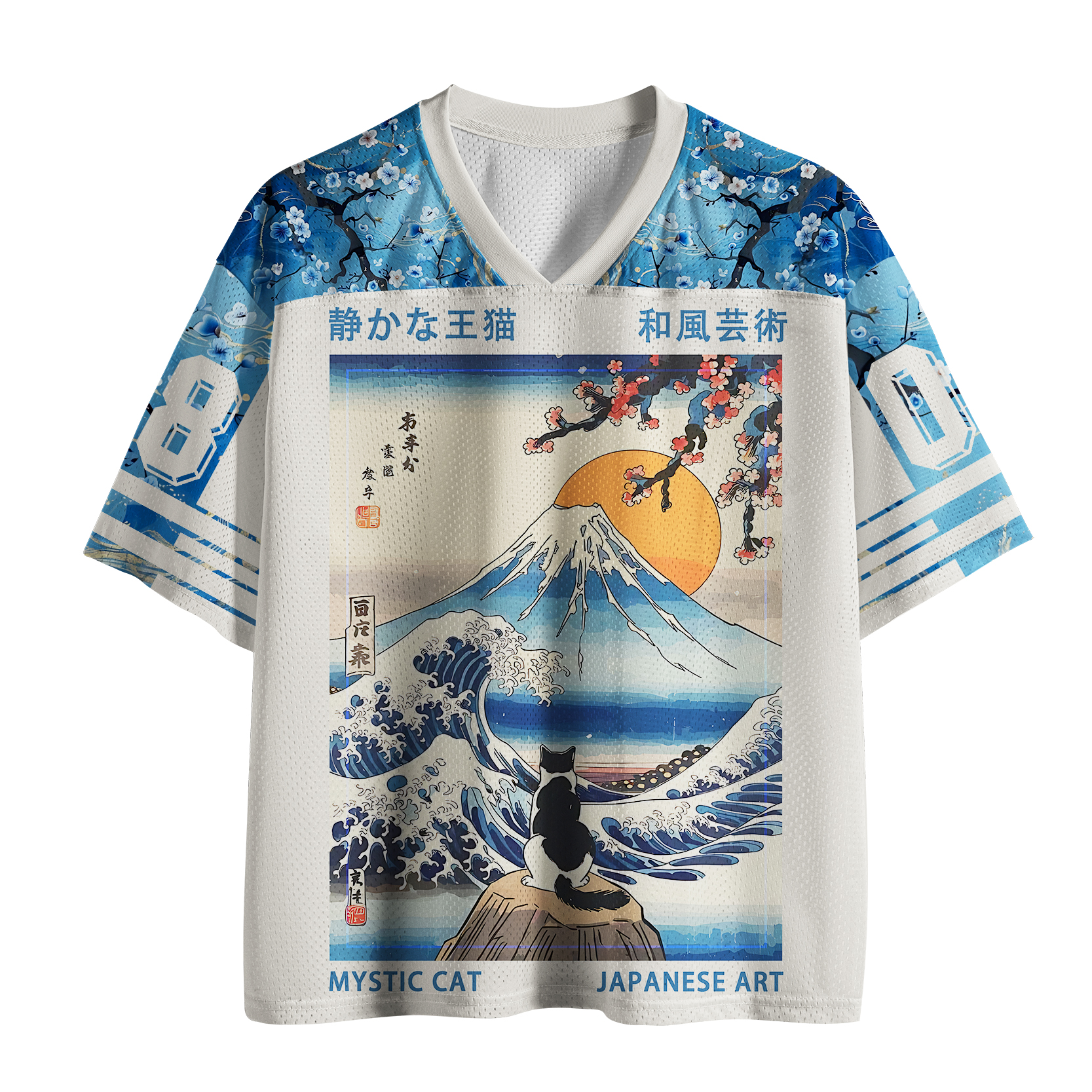 Tokyo-Tiger Mystic Cat At Mount Fuji Mesh Jersey