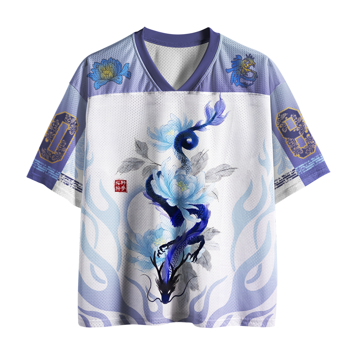 Tokyo-Tiger Untamed Ink Wash Azure Dragon Mesh Jersey