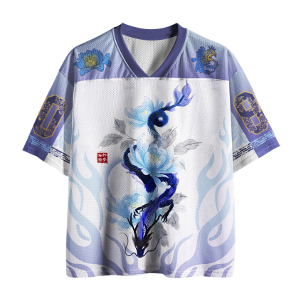 Tokyo-Tiger Untamed Ink Wash Azure Dragon Mesh Jersey