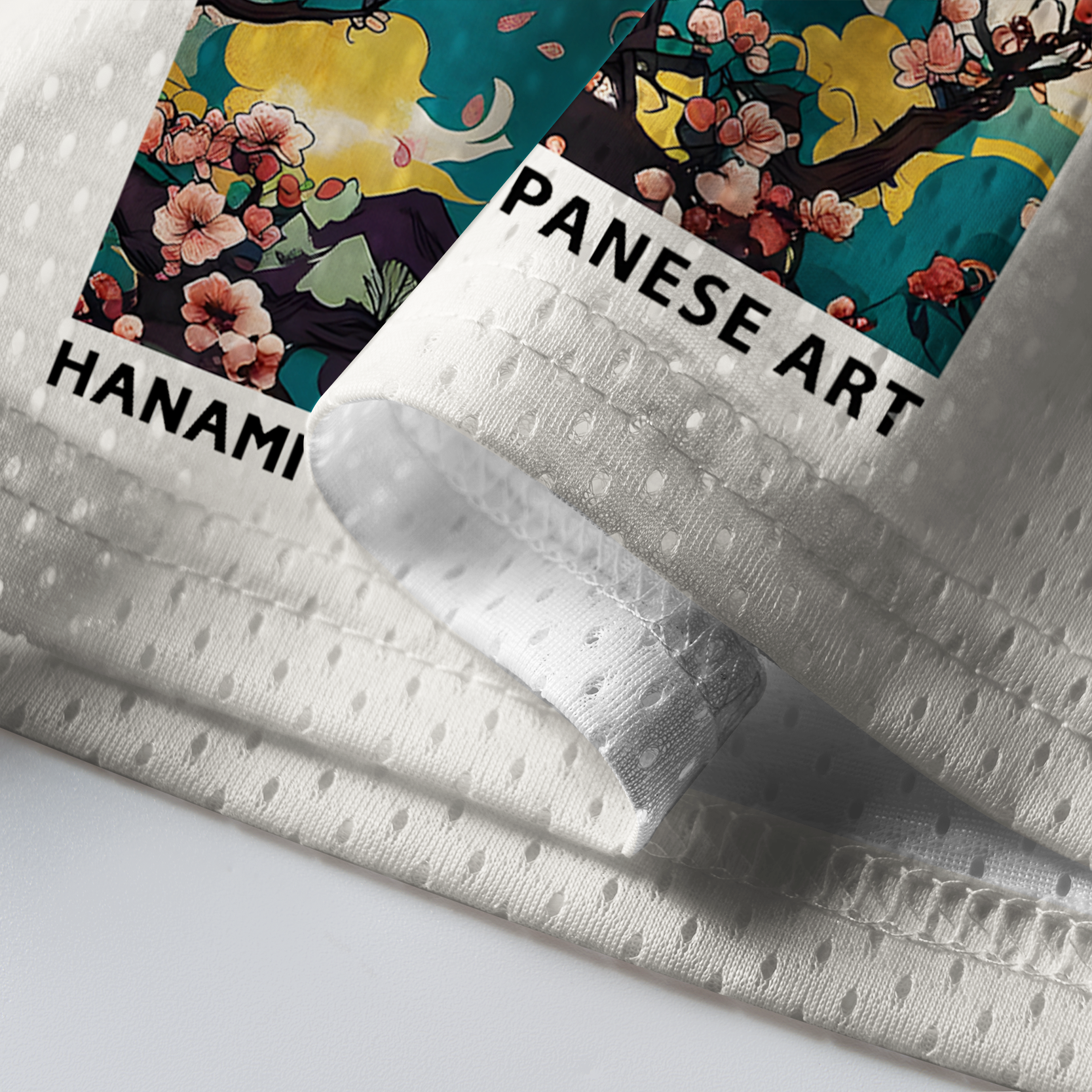 Tokyo-Tiger Hanami Crane Japanese Art Mesh Jersey