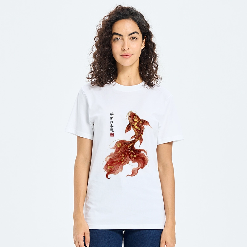 Tokyo-Tiger Golden Sakura Red Koi Ink Art Classic T-Shirt