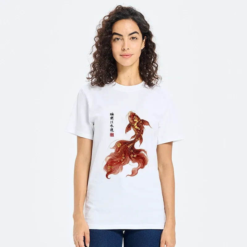 Tokyo-Tiger Golden Sakura Red Koi Ink Art Classic T-Shirt