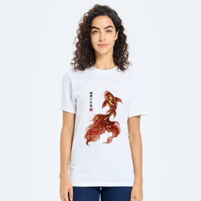 Tokyo-Tiger Golden Sakura Red Koi Ink Art Classic T-Shirt