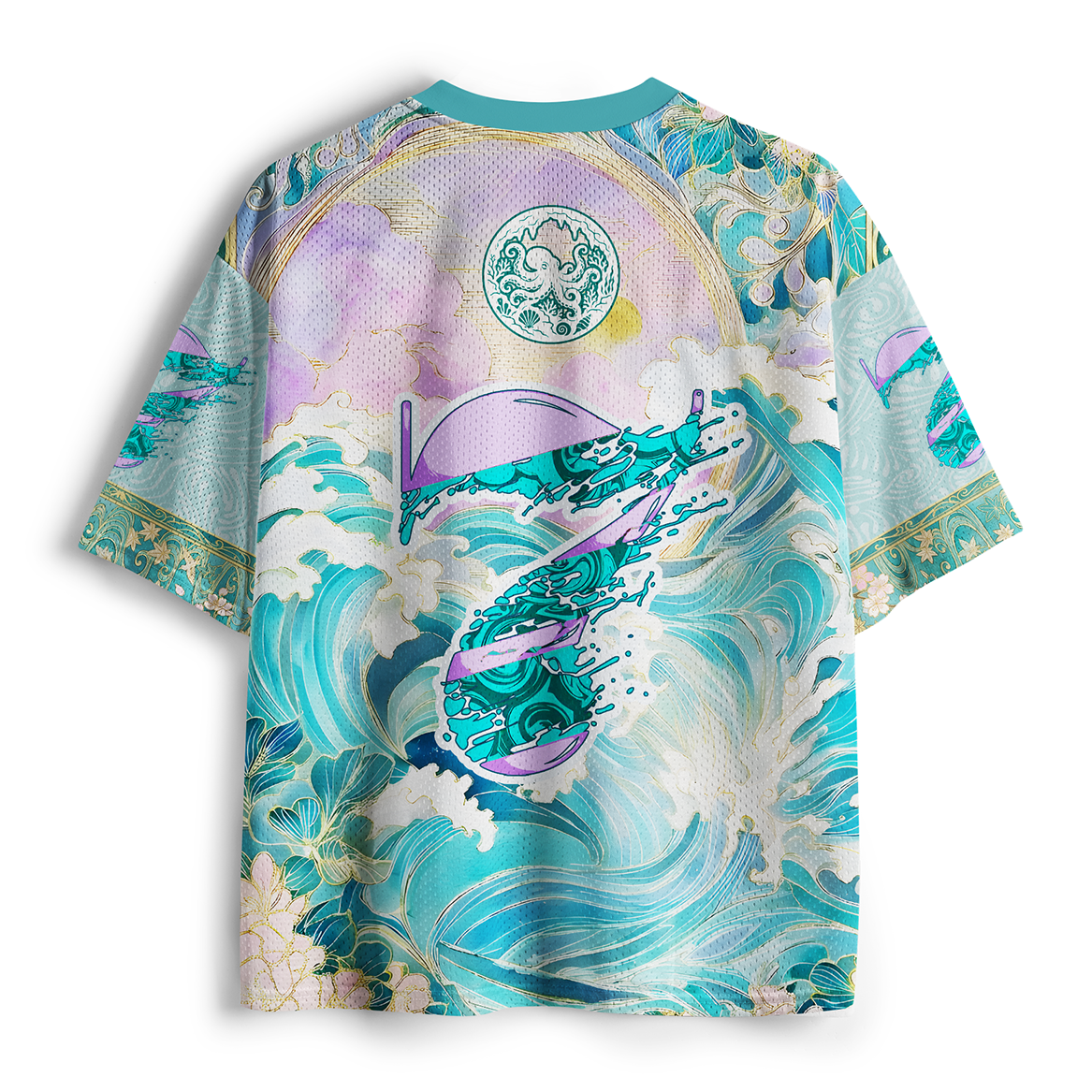 Tokyo-Tiger Gilded Sakura Ocean Octopus Mesh Jersey