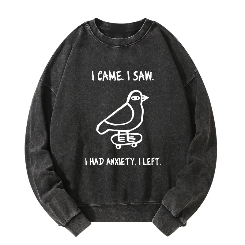 Tokyo-Tiger Funny Meme Bird Just Needs A Break Washed Sweatshirt