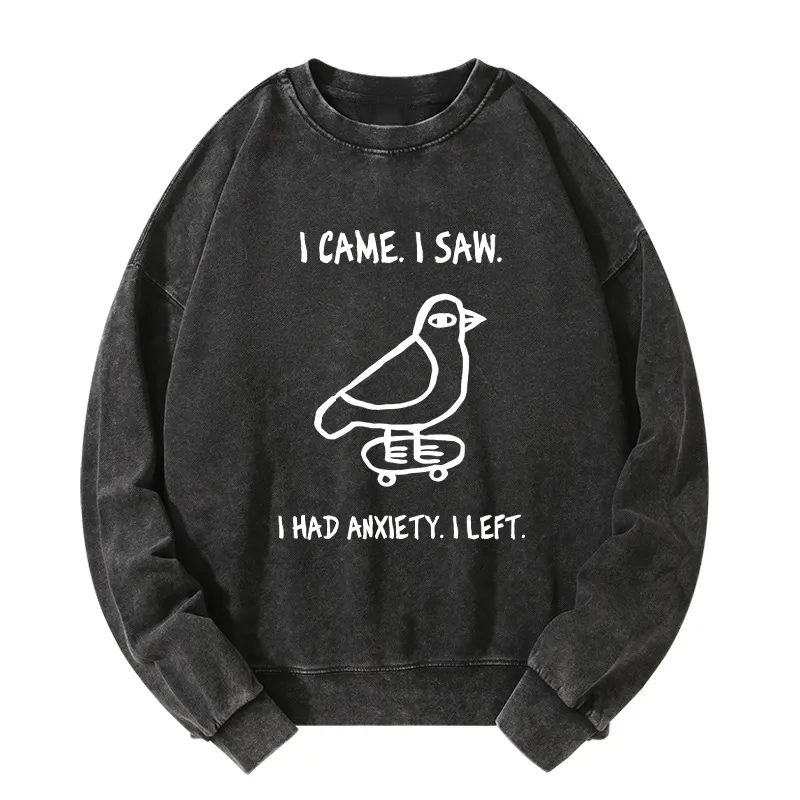 Tokyo-Tiger Funny Meme Bird Just Needs A Break Washed Sweatshirt