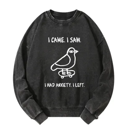 Tokyo-Tiger Funny Meme Bird Just Needs A Break Washed Sweatshirt