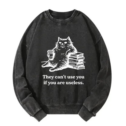 Tokyo-Tiger Cat Proving Uselessness Is A Superpower Washed Sweatshirt