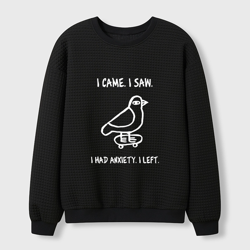 Tokyo-Tiger Funny Meme Bird Just Needs A Break Waffle Sweatshirt