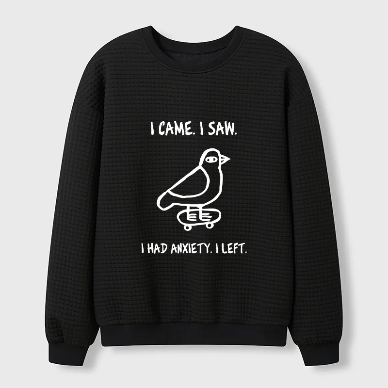 Tokyo-Tiger Funny Meme Bird Just Needs A Break Waffle Sweatshirt