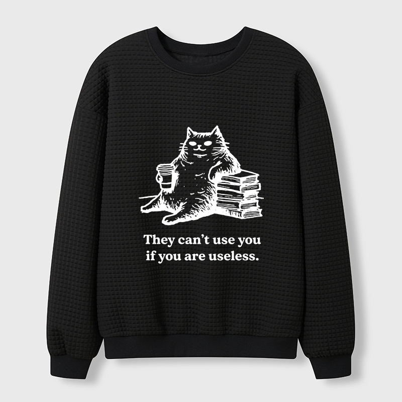 Tokyo-Tiger Cat Proving Uselessness Is A Superpower Waffle Sweatshirt