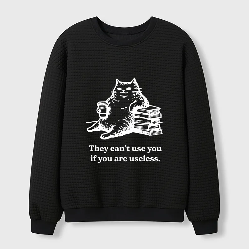 Tokyo-Tiger Cat Proving Uselessness Is A Superpower Waffle Sweatshirt