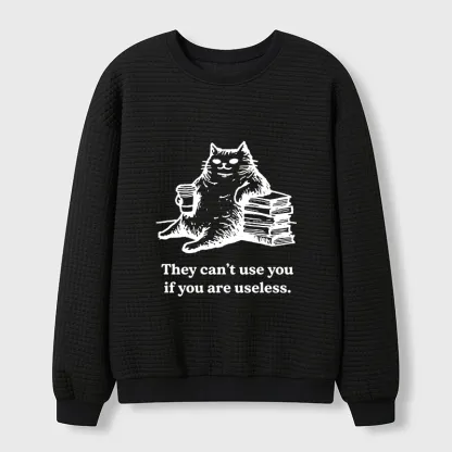 Tokyo-Tiger Cat Proving Uselessness Is A Superpower Waffle Sweatshirt
