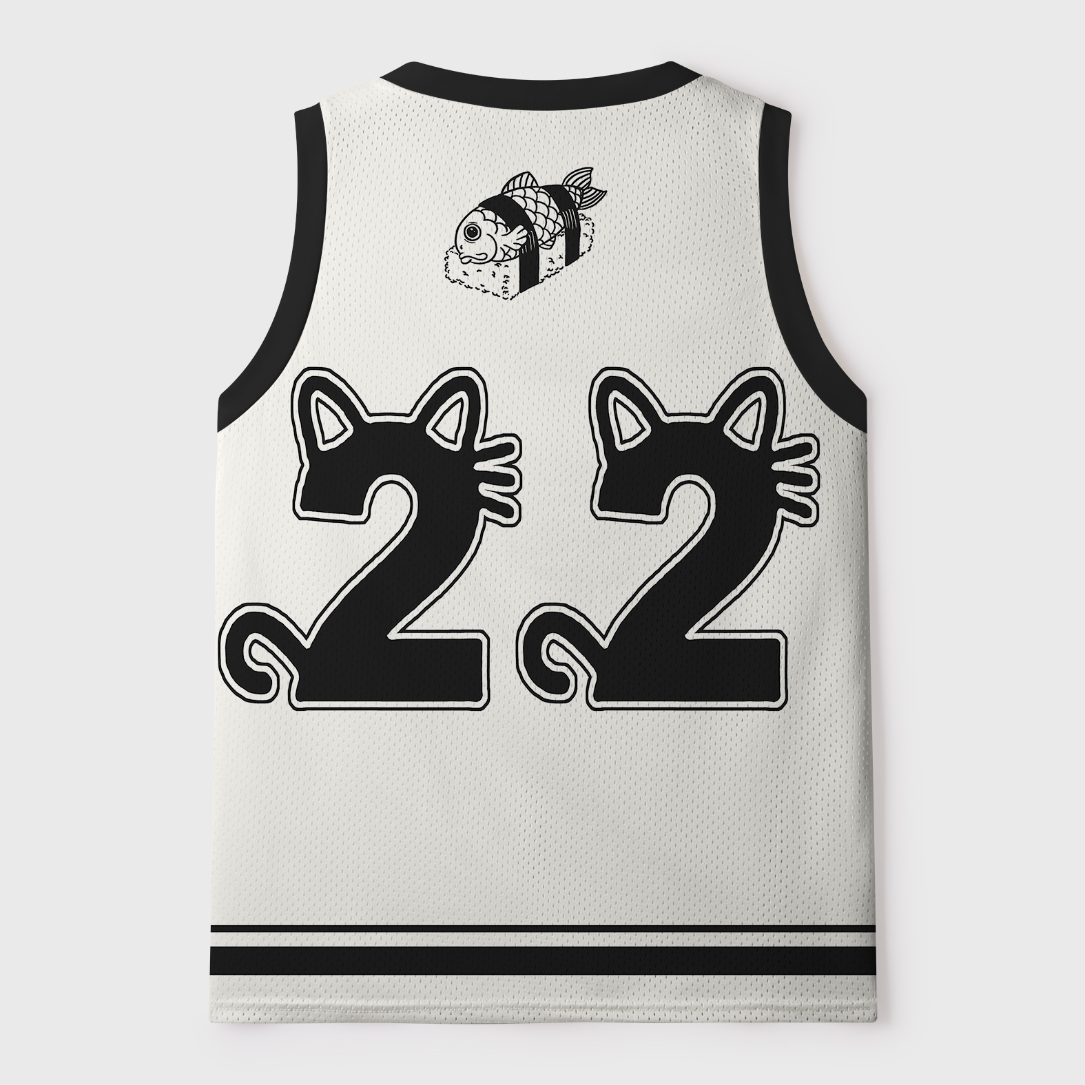 Tokyo-Tiger Vintage Japanese Sushi Cat Mesh Tank Top