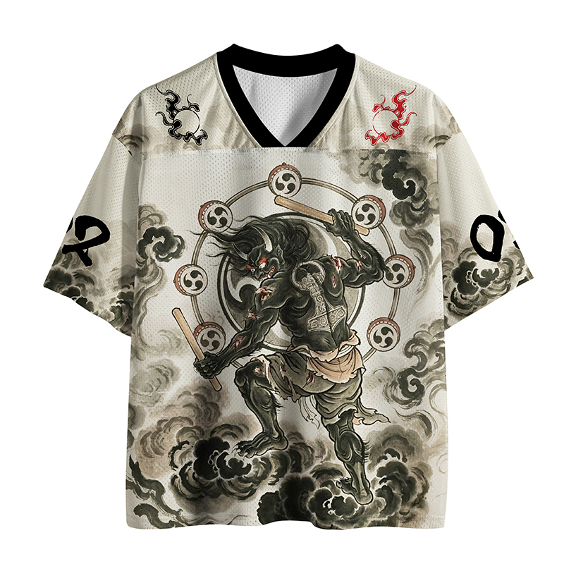 Tokyo-Tiger Raijin Among Ink Clouds Mesh Jersey