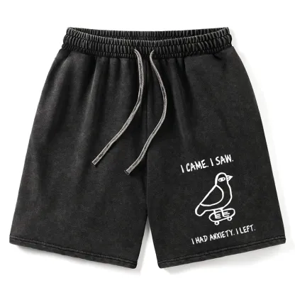 Tokyo-Tiger Funny Meme Bird Just Needs A Break Washed Shorts