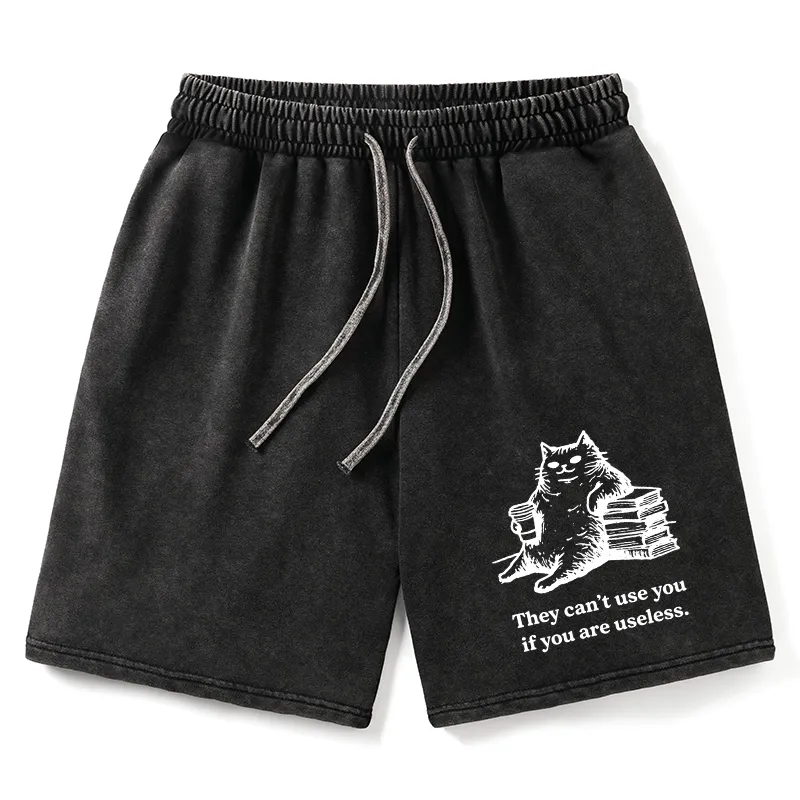 Tokyo-Tiger Cat Proving Uselessness Is A Superpower Washed Shorts
