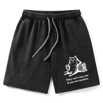 Tokyo-Tiger Cat Proving Uselessness Is A Superpower Washed Shorts