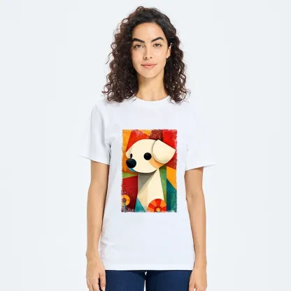 Tokyo-Tiger Retro Abstract Color Block Puppy Art Classic T-Shirt