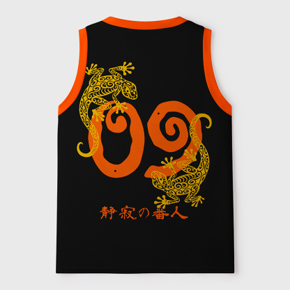 Tokyo-Tiger Retro Gecko Funny Mesh Tank Top