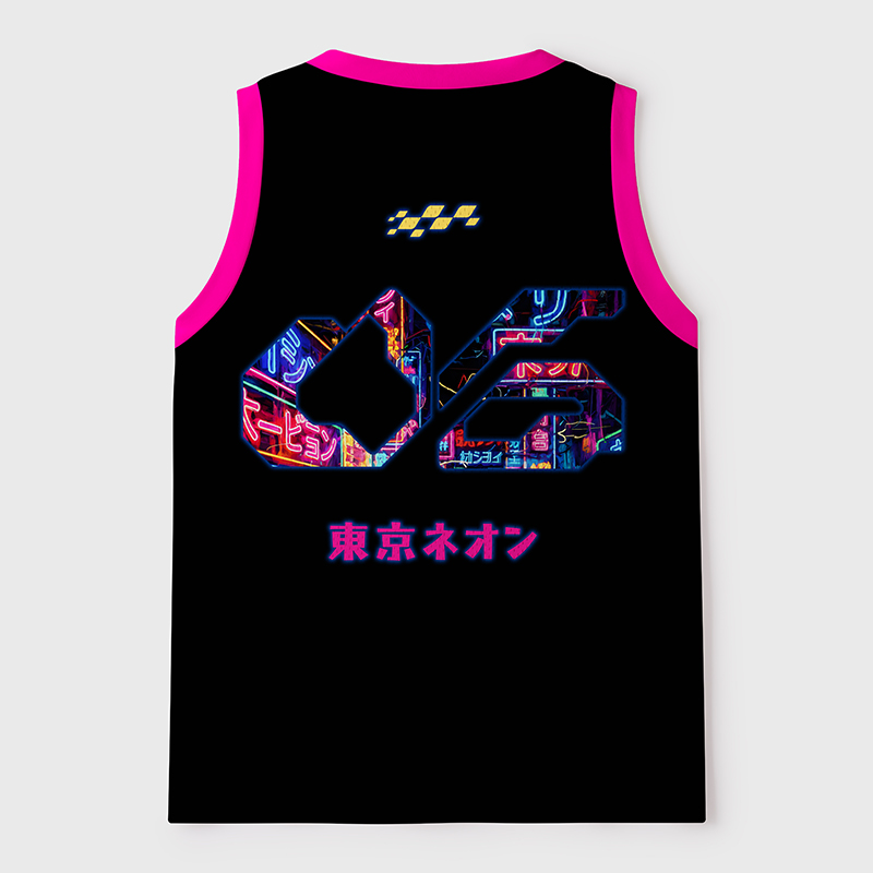 Tokyo-Tiger Neon Glow Of Tokyo Mesh Tank Top