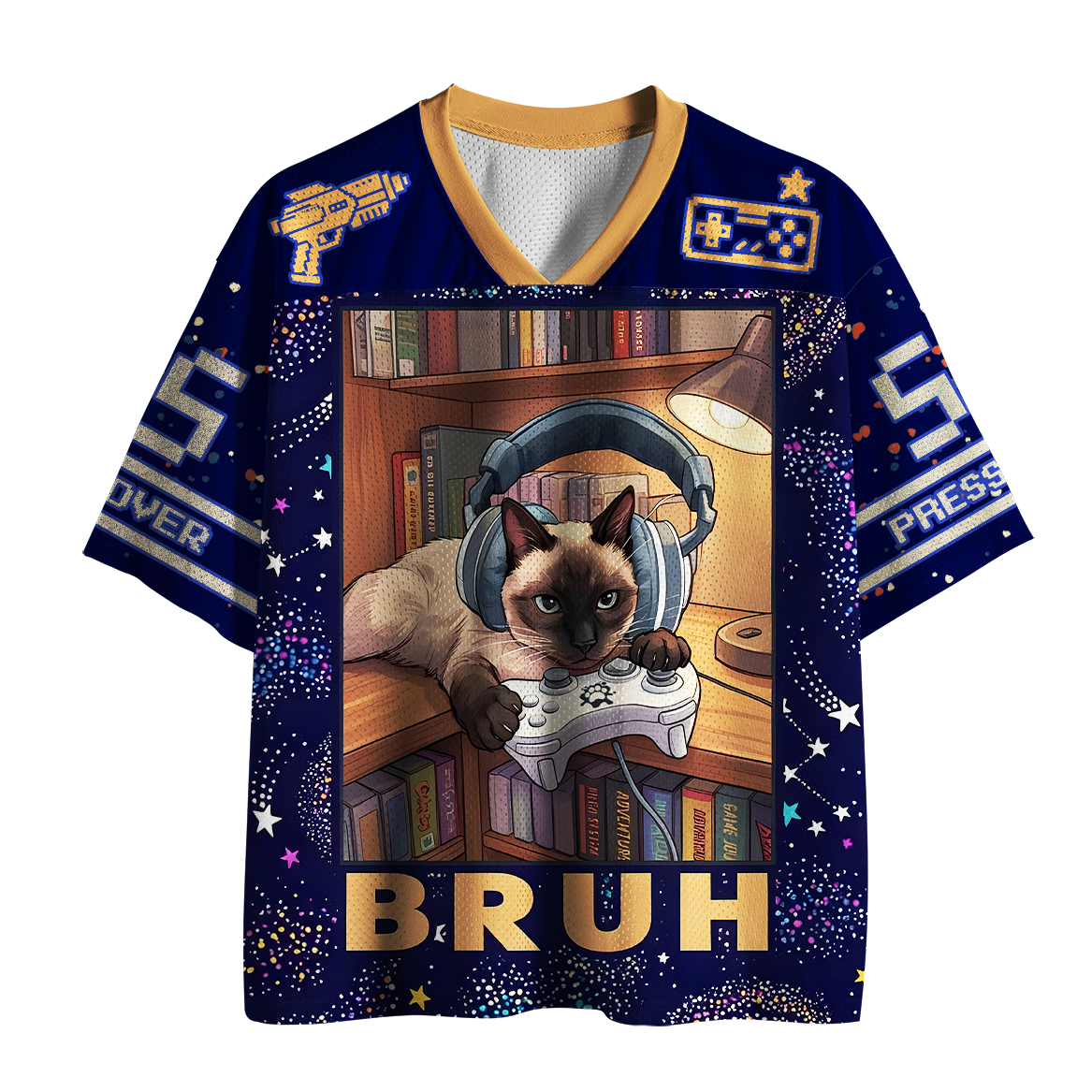 Tokyo-Tiger BRUH Gamer Siamese Cat Mesh Jersey