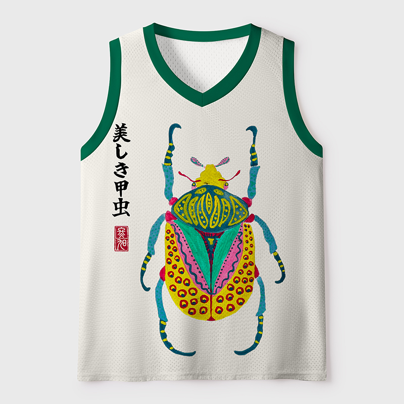Tokyo-Tiger Patterned Beetle Mesh Tank Top