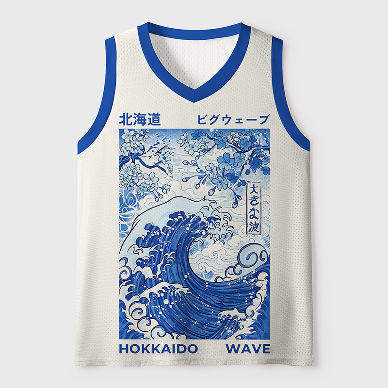 Tokyo-Tiger Hokkaido’s Great Blue Wave Mesh Tank Top