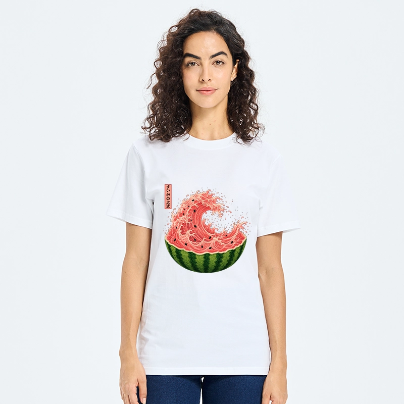 Tokyo-Tiger Watermelon Wave Summer Ukiyo Art Classic T-Shirt