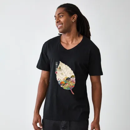 Tokyo-Tiger One Leaf Holds A Tiny Colorful World V-Neck Classic T-Shirt