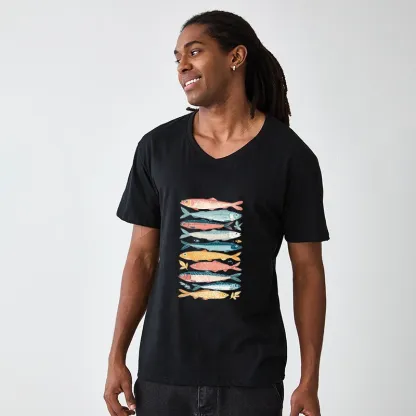 Tokyo-Tiger Beautiful Colorful Fish In The Sea V-Neck Classic T-Shirt