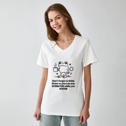 Tokyo-Tiger Frog Says Drink Water V-Neck Classic T-Shirt
