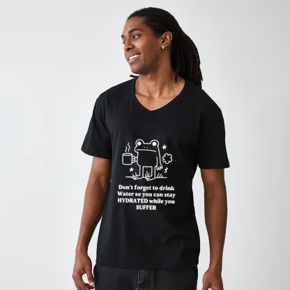 Tokyo-Tiger Frog Says Drink Water V-Neck Classic T-Shirt