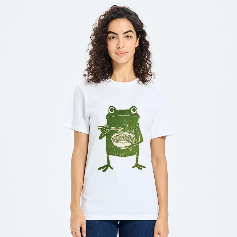 Tokyo-Tiger Woodcut Style Chopstick Frog Graphic Classic T-Shirt