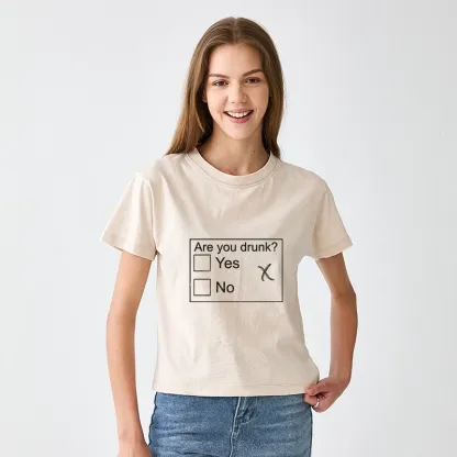 Tokyo-Tiger Confused Drunk Checkbox Graphic Women's Washed T-shirt